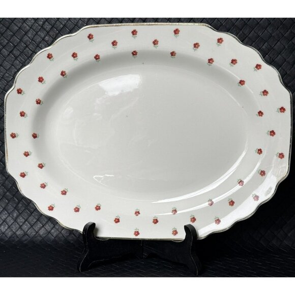 Vintage WS George Serving Platters White Blushing Rose Dalrymple Set Of 2 - Picture 6 of 13